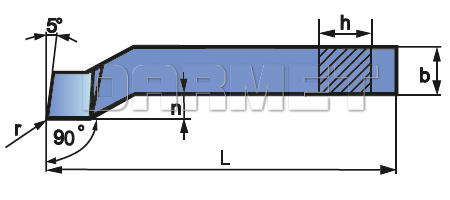 Nóż tokarski boczny odsadzony lewy ze stali szybkotnącej NNBf, wielkość 1212 - PAFANA