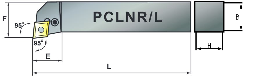 Nóż tokarski składany do toczenia zewnętrznego: PCLNR-1616-12K