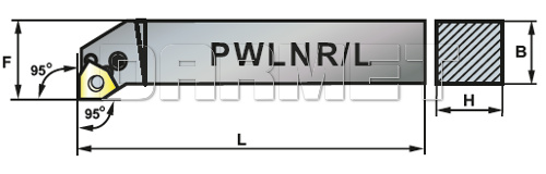 Nóż tokarski składany do toczenia zewnętrznego: PWLNL-2020-08K