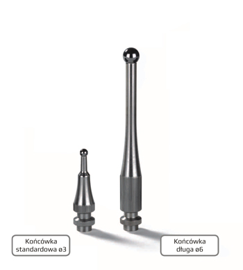 końcówka pomiarowa standardowa i przedłużona